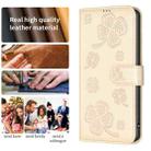 For iPhone 16 Four-leaf Embossed Leather Phone Case(Gold) - 3