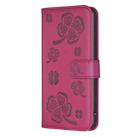 For iPhone 17 Four-leaf Embossed Leather Phone Case(Rose Red) - 2