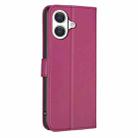 For iPhone 17 Four-leaf Embossed Leather Phone Case(Rose Red) - 3