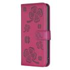 For iPhone 17 Air Four-leaf Embossed Leather Phone Case(Rose Red) - 2