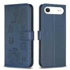 For iPhone 17 Air Four-leaf Embossed Leather Phone Case(Blue) - 1