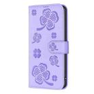 For iPhone 17 Air Four-leaf Embossed Leather Phone Case(Purple) - 2