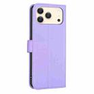 For iPhone 17 Pro Max Four-leaf Embossed Leather Phone Case(Purple) - 3