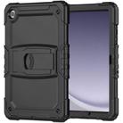 For Samsung Galaxy Tab A9+ Silicone Hydric PC Tablet Case with Shoulder Strap & Holder(Black) - 2