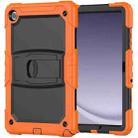 For Samsung Galaxy Tab A9+ Silicone Hydric PC Tablet Case with Shoulder Strap & Holder(Orange) - 2