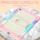 For Samsung Galaxy Tab A9+ Silicone Hydric PC Tablet Case with Shoulder Strap & Holder(Colorful Pink) - 3