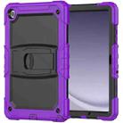 For Samsung Galaxy Tab A9+ Silicone Hydric PC Tablet Case with Shoulder Strap & Holder(Purple) - 2