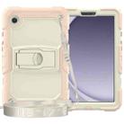 For Samsung Galaxy Tab A9 Silicone Hydric PC Tablet Case with Shoulder Strap & Holder(Rose Gold) - 1