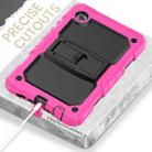 For Samsung Galaxy Tab A9 Silicone Hydric PC Tablet Case with Shoulder Strap & Holder(Rose Red) - 3