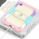 For Samsung Galaxy Tab A9 Silicone Hydric PC Tablet Case with Shoulder Strap & Holder(Colorful Pink) - 3