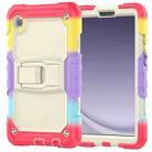 For Samsung Galaxy Tab A9 Silicone Hydric PC Tablet Case with Shoulder Strap & Holder(Colorful Red) - 2