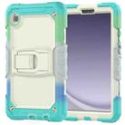 For Samsung Galaxy Tab A9 Silicone Hydric PC Tablet Case with Shoulder Strap & Holder(Colorful Light Blue) - 2