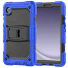 For Samsung Galaxy Tab A9 Silicone Hydric PC Tablet Case with Shoulder Strap & Holder(Dark Blue) - 2