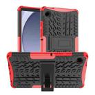 For Samsung Galaxy Tab A9 Tire Texture TPU + PC Tablet Case with Holder(Red) - 1