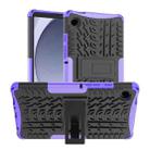 For Samsung Galaxy Tab A9 Tire Texture TPU + PC Tablet Case with Holder(Purple) - 1