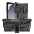 For Samsung Galaxy Tab A9 Tire Texture TPU + PC Tablet Case with Holder(Black) - 1