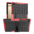 For Samsung Galaxy Tab A9+ Tire Texture TPU + PC Tablet Case with Holder(Red) - 1