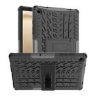 For Samsung Galaxy Tab A9+ Tire Texture TPU + PC Tablet Case with Holder(Black) - 1