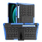 For Samsung Galaxy Tab S9 FE Tire Texture TPU + PC Tablet Case with Holder(Blue) - 1