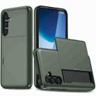 For Samsung Galaxy S24+ 5G Shockproof Armor Phone Case with Card Slot(Dark Green) - 1