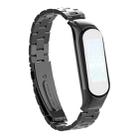 For Xiaomi Mi Band 5 Double Spring Solid Three Stainless Steel Solid Color Watch Band(Black) - 1