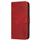 For Google Pixel 9a Embossed Happy Cat Pattern Flip Leather Phone Case(Red) - 3