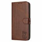 For Google Pixel 9a Embossed Happy Cat Pattern Flip Leather Phone Case(Brown) - 3