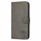 For Google Pixel 9a Embossed Happy Cat Pattern Flip Leather Phone Case(Grey) - 3