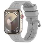 For Apple Watch SE 2023 40mm H Texture Silicone Ladder Buckle Watch Band(Grey) - 1