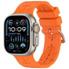 For Apple Watch Ultra 2 49mm H Texture Silicone Ladder Buckle Watch Band(Orange) - 1