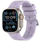 For Apple Watch Ultra 2 49mm H Texture Silicone Ladder Buckle Watch Band(Purple) - 1