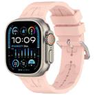 For Apple Watch Ultra 49mm H Texture Silicone Ladder Buckle Watch Band(Retro Rose) - 1