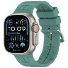 For Apple Watch Ultra 49mm H Texture Silicone Ladder Buckle Watch Band(Pine Green) - 1