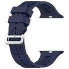 For Apple Watch SE 2022 40mm H Texture Silicone Ladder Buckle Watch Band(Midnight) - 2