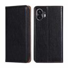 For Nothing Phone 2 Gloss Oil Solid Color Magnetic Leather Phone Case(Black) - 1