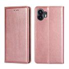 For Nothing Phone 2 Gloss Oil Solid Color Magnetic Leather Phone Case(Rose Gold) - 1