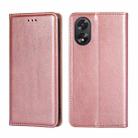 For OPPO A38 4G / A18 4G Gloss Oil Solid Color Magnetic Leather Phone Case(Rose Gold) - 1