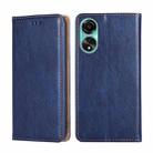 For OPPO A78 4G Gloss Oil Solid Color Magnetic Leather Phone Case(Blue) - 1