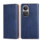 For OPPO Reno10 5G / Reno10 Pro 5G Global Gloss Oil Solid Color Magnetic Leather Phone Case(Blue) - 1