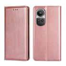 For OPPO Reno10 5G / Reno10 Pro 5G Global Gloss Oil Solid Color Magnetic Leather Phone Case(Rose Gold) - 1