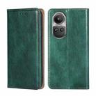 For OPPO Reno10 5G / Reno10 Pro 5G Global Gloss Oil Solid Color Magnetic Leather Phone Case(Green) - 1