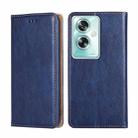 For OPPO A79 5G Global Gloss Oil Solid Color Magnetic Leather Phone Case(Blue) - 1