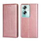 For OPPO A79 5G Global Gloss Oil Solid Color Magnetic Leather Phone Case(Rose Gold) - 1