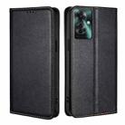 For OPPO Reno11 F 5G Gloss Oil Solid Color Magnetic Leather Phone Case(Black) - 1