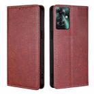 For OPPO Reno11 F 5G Gloss Oil Solid Color Magnetic Leather Phone Case(Brown) - 1