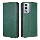 For OPPO A3 Pro 5G India Gloss Oil Solid Color Magnetic Leather Phone Case(Green) - 1