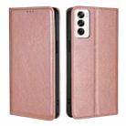 For OPPO Reno12 5G Global Gloss Oil Solid Color Magnetic Leather Phone Case(Rose Gold) - 1