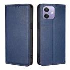 For OPPO A3 5G India Gloss Oil Solid Color Magnetic Leather Phone Case(Blue) - 1