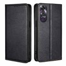 For OPPO A60 4G Global Gloss Oil Solid Color Magnetic Leather Phone Case(Black) - 1