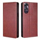 For OPPO A60 4G Global Gloss Oil Solid Color Magnetic Leather Phone Case(Brown) - 1